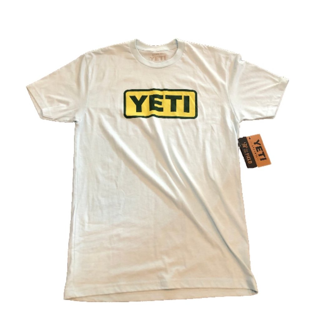 NWT Yeti Logo Badge Ice Blue T-Shirt